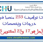 مباريات توظيف 253 منصبا في عدة درجات وتخصصات. آخر أجل هو 17 و23 أكتوبر 2025