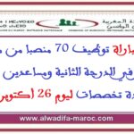 مرشحي مباراة توظيف 70 منصبا من مهندسين ومتصرفي الدرجة الثانية ومساعدين تقنيين في عدة تخصصات ليوم 26 أكتوبر 2025