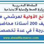 اللوائح الأولية لمرشحي مباراة توظيف 200 أستاذا محاضرا من الدرجة أ في عدة تخصصات