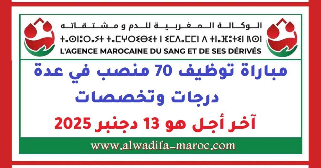 مباراة توظيف 70 منصب في عدة درجات وتخصصات، آخر أجل هو 13 دجنبر 2025